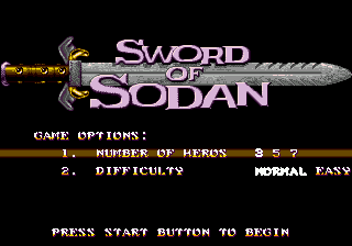 Sword of Sodan (USA, Europe) Title Screen